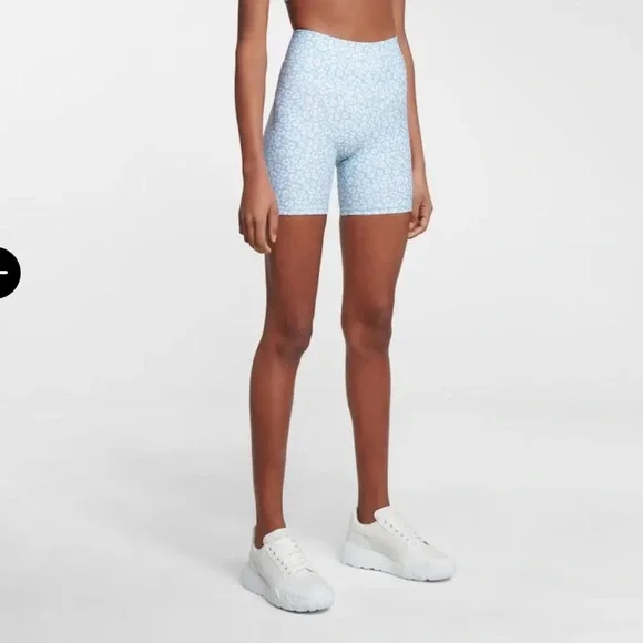 Adam Selman Sport Blue Leopard Print Shorts French cut high rise size medium - Picture 5 of 14